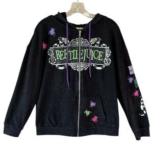 Beetlejuice Acid Wash Black Hoodie